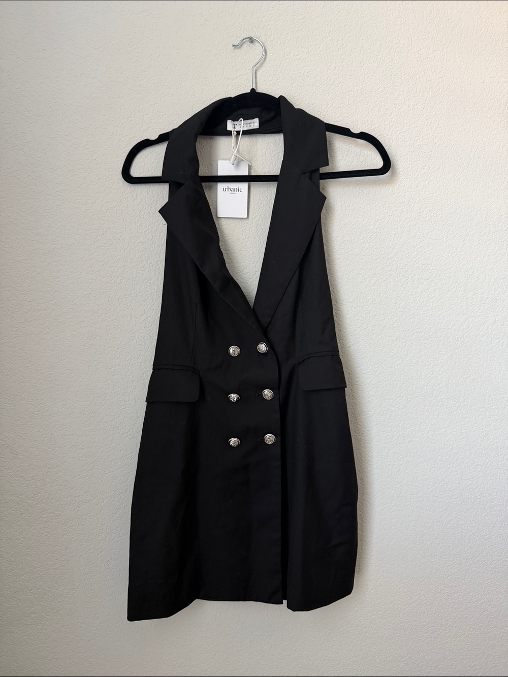 Urbanic Black Sleeveless Blazer Dress